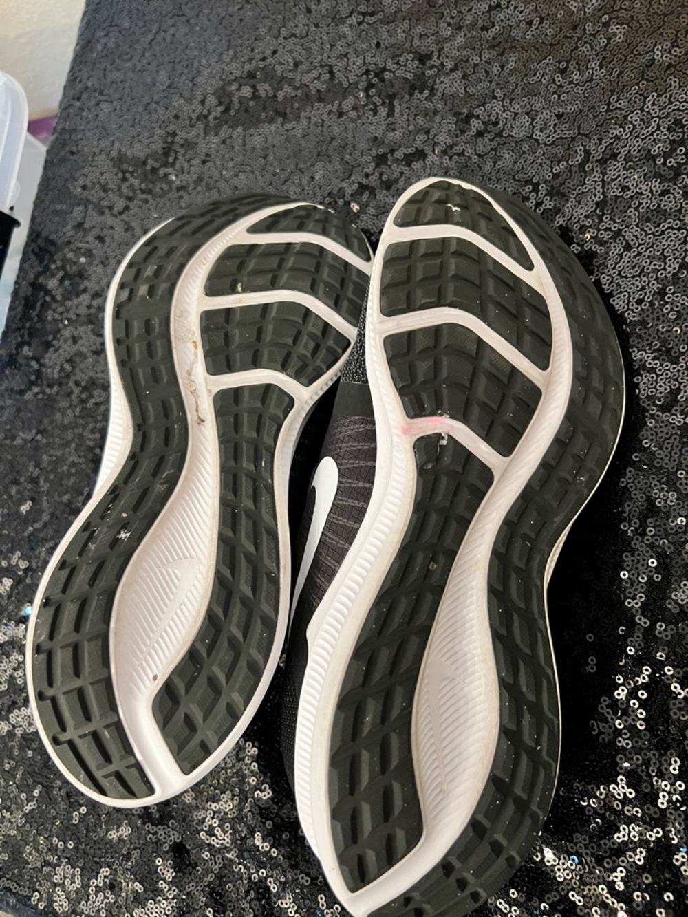 Nike Down Shifter Black & White Athletic Tennis Shoes - Picture 7 of 7